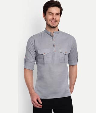 Vida Loca - Maroon Cotton Blend Men's Shirt Style Kurta ( Pack of 1 )