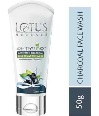 Lotus Herbals Whiteglow Activated Charcoal Face Wash , Anti Pollution , Oil Control , 50G