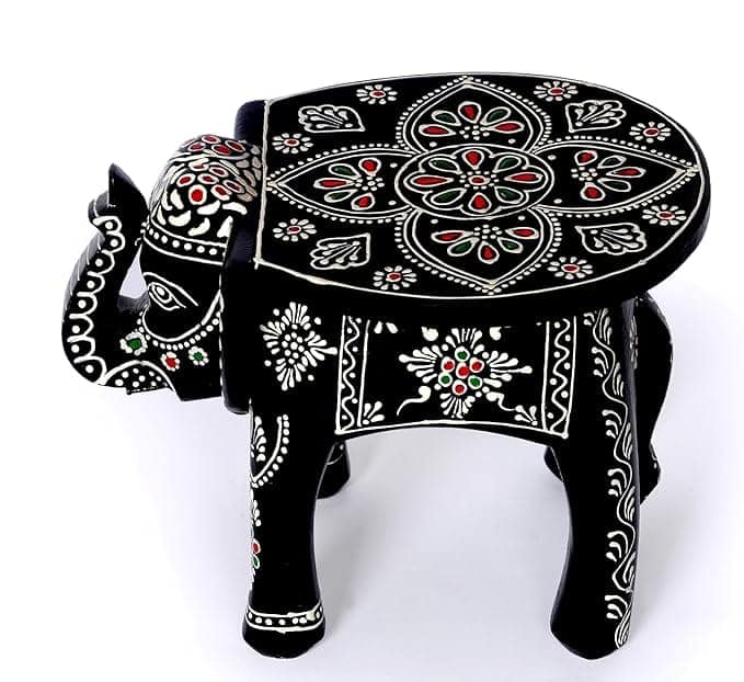 KONDAPALLI WOODEN ELEPHANT STOOL/TABLE/HOME DECOR/POOJA