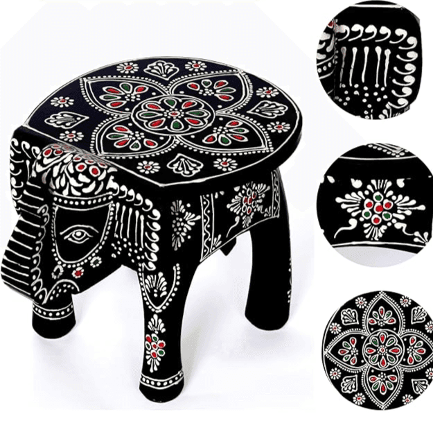 KONDAPALLI WOODEN ELEPHANT STOOL/TABLE/HOME DECOR/POOJA view 2