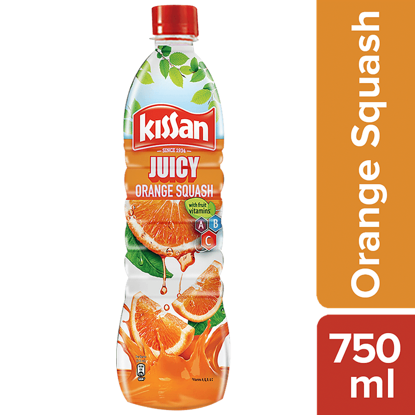 Kissan Juicy Orange Squash, 750 Ml Bottle