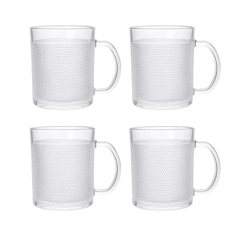 Aldan Glass Tea Mug with Handle,250 ML, Set of 2,Doted Grip Coffee Cup for Herbal, Lemon, Green Tea Hot/Cold Drinks Hot Chocolate Perfect to Kitchen & Dining Tableware Set