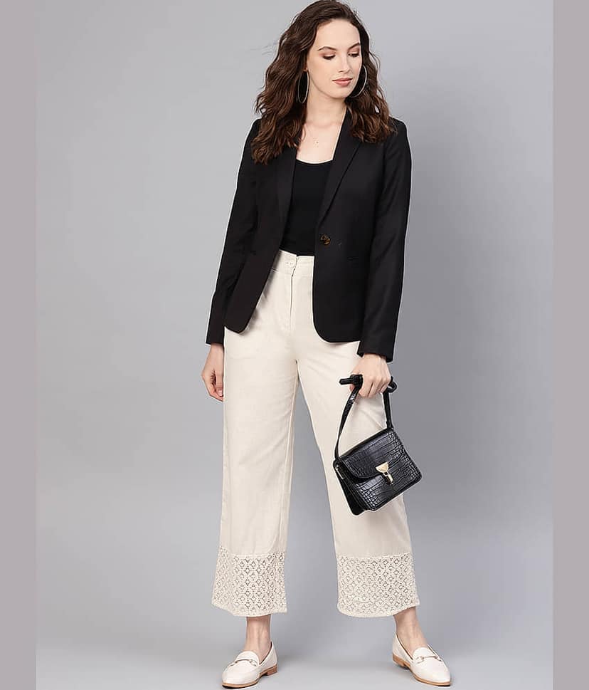 Juniper - White Cotton Wide leg Women's Palazzos ( Pack of 1 ) view 2