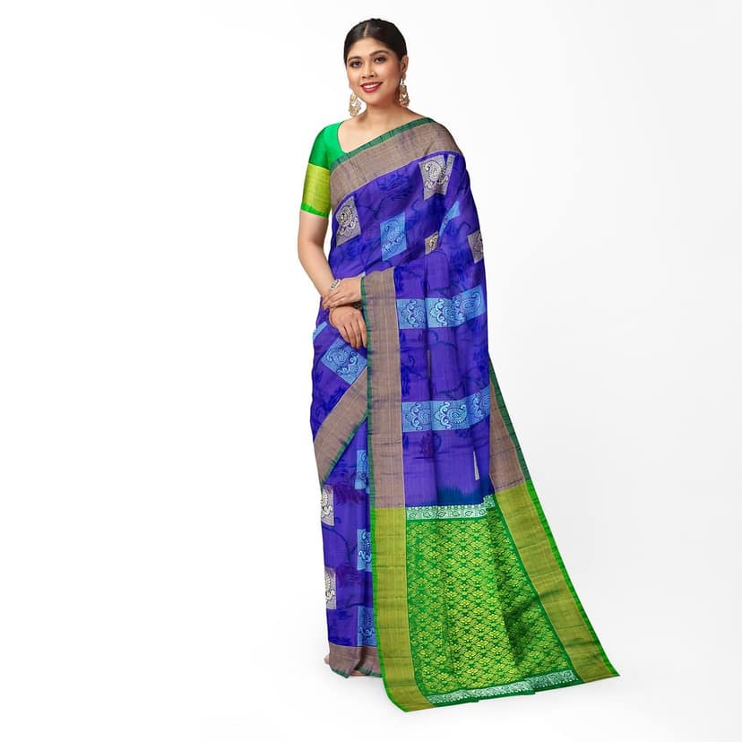 Blue Color Big Mango Butta Pure Kanjivaram Silk Saree