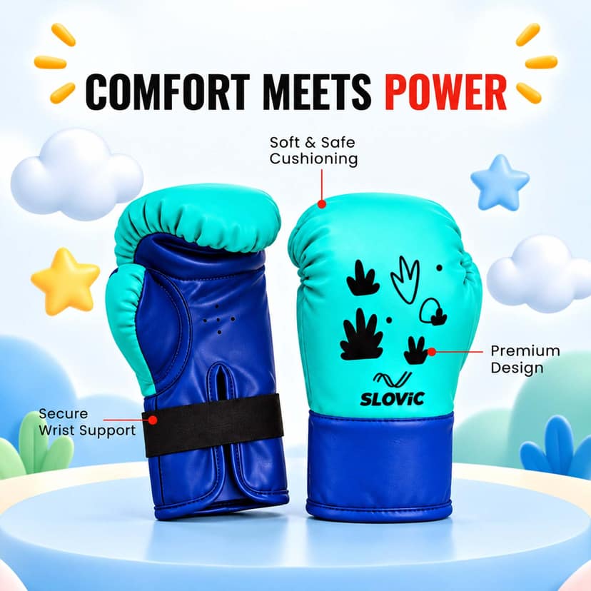 Slovic Kids Boxing Kit - Blue view 3