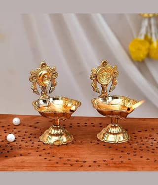 Heaven Decor Brass Table Diya - Pack of 2
