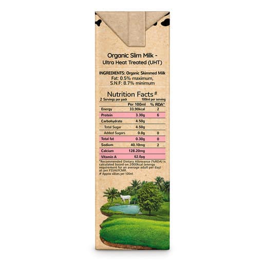 Akshayakalpa Organic Slim Milk - UHT - 200ml view 2