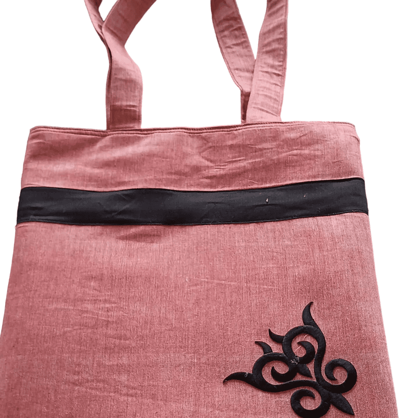 Handcrafted Khadi Tote Bag with Unique Kashidakari - Spacious, Stylish, and Eco-Friendly view 3
