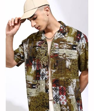 Ketch Viscose Relaxed Fit Printed Half Sleeves Men's Casual Shirt - Multicolor ( Pack of 1 )