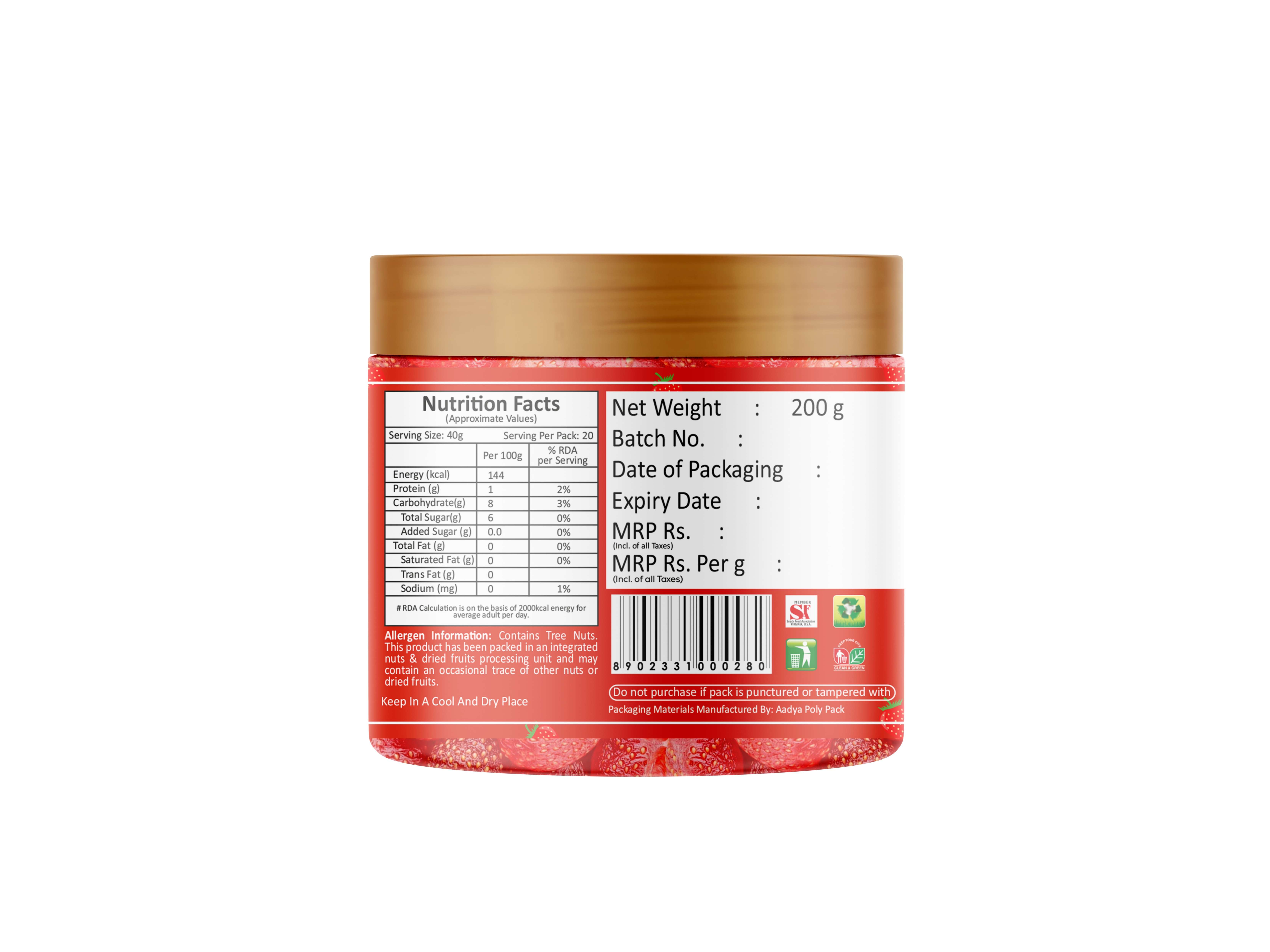 Yum Yum Dried Strawberries 200g (Buy 1 Get 1 Free) view 2