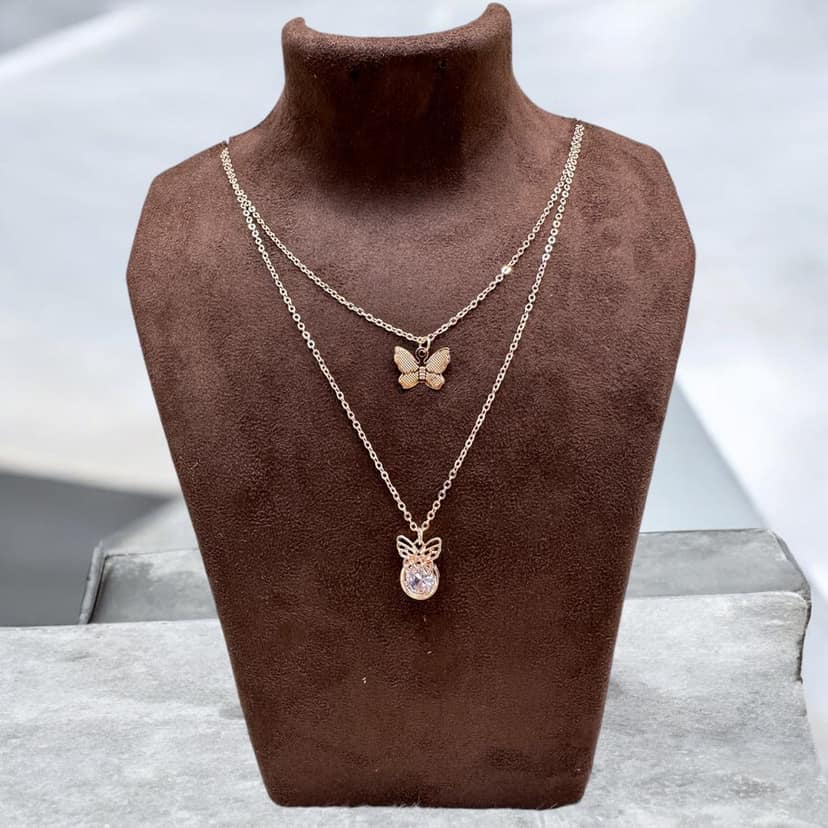 Double Line Chain Necklace - Minimalist Chic- By AMIT CHAUHAN AND SONS view 2