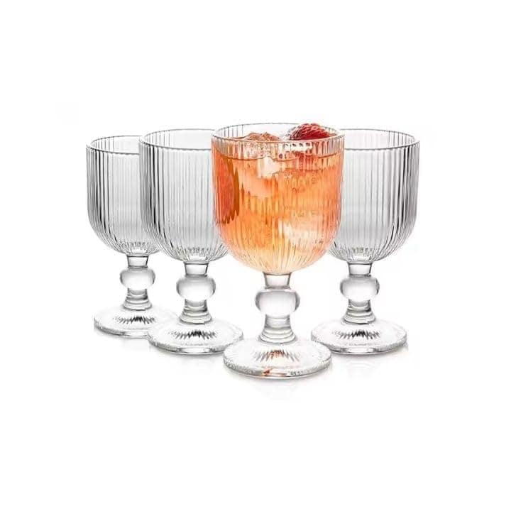 Lining Wine Glasses | 370ML | Premium, Champagne, Crystal, Vintage, Italian Glass Mug | Perfect for Home, Bar, Casino Party |