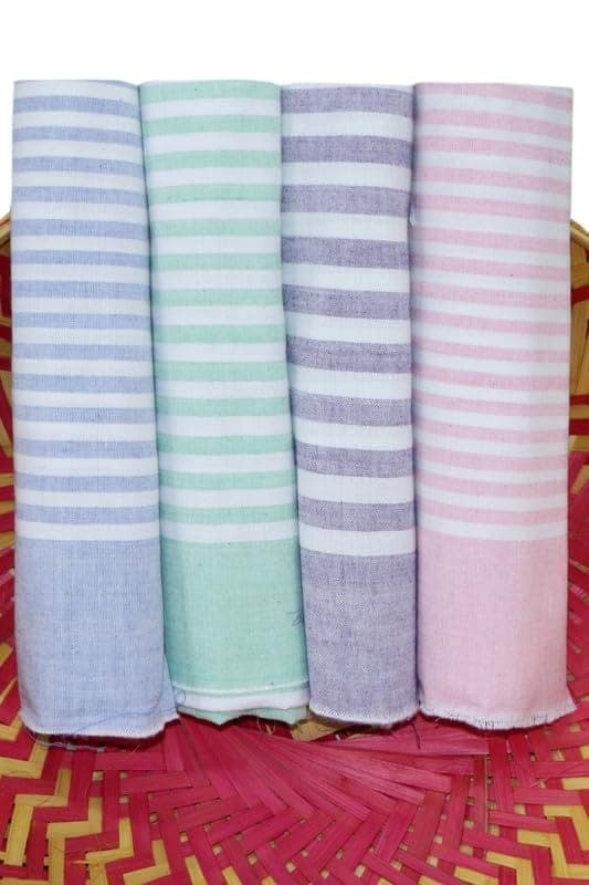 APCO Handloom (A Andhra Pradesh Govt Emporium)- Pure Handloom Chengai Cotton Towels | CTL0012 (Set of 4) view 3