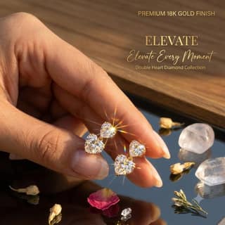 Elegant Heart Drop Earrings for Women & Girls | Luxury Solitaire Crystal Heart Dangle Earrings | Gold Finish Party Wear Jewellery Pair of 1