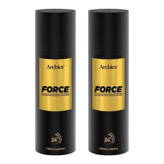 Archies FORCE Premium Spray Deodorant | Long-Lasting Fresh & Sporty Aroma with High Perfume Concentration Deo | Perfect for Gym & Sports Wear | 200 ML | French Aroma | 24 Hours Freshness (Pack of 2)