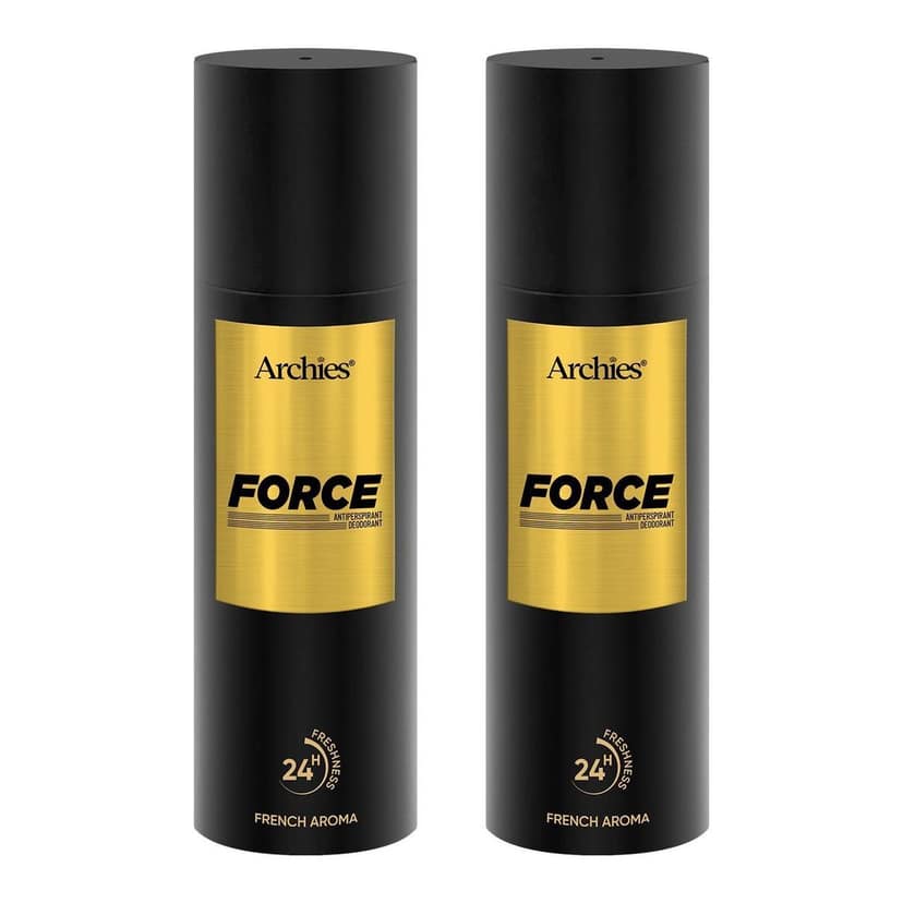 Archies FORCE Premium Spray Deodorant | Long-Lasting Fresh & Sporty Aroma with High Perfume Concentration Deo | Perfect for Gym & Sports Wear | 200 ML | French Aroma | 24 Hours Freshness (Pack of 2)