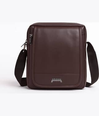 krishiv Black Textured Messenger Bag