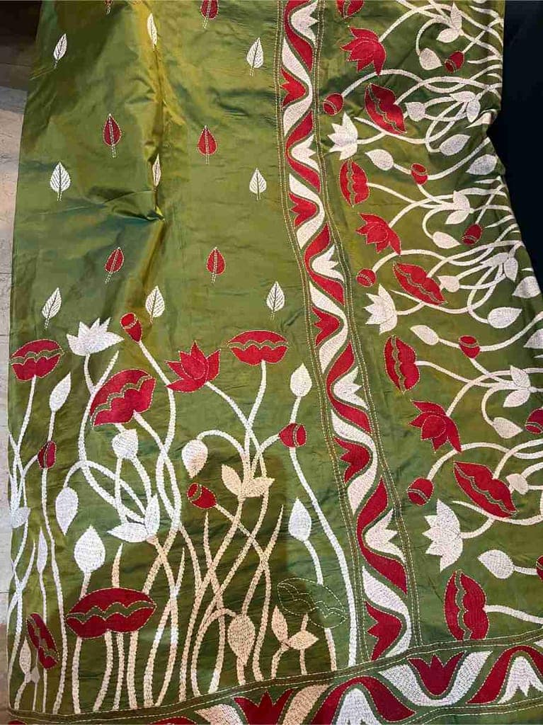 Kantha Stitch with Lotus Design view 3