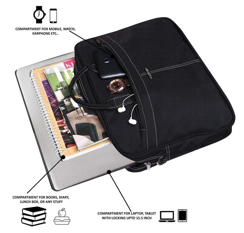 LOREM Tan Color Faux Leather 10L Laptop Messenger Bag For Men & Women BG14 view 5