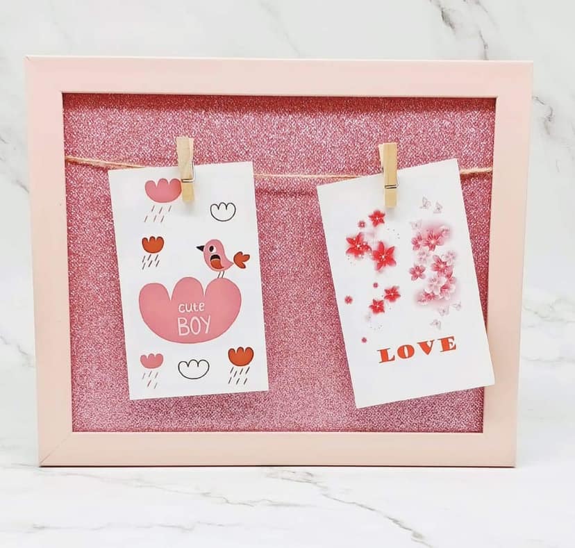 Rack Jack Wall Frame with Wooden Clips - Glitter - Pink view 3