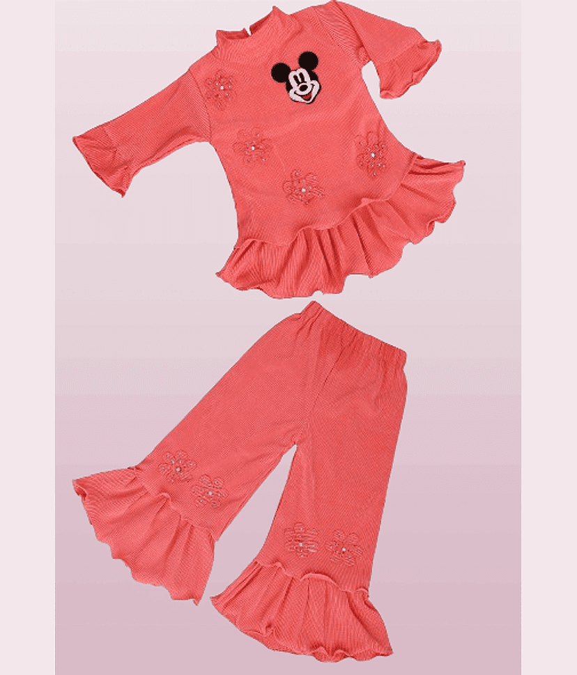 IMON BASID Pack of 1 Girls Viscose Top With Jeans ( Pink )