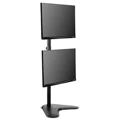 Dual Monitor LED Stand Adjustable Straight Leg Mount for 13"(33.02cm) and 32"(81.28cm) Screens Heavy Duty Desktop Clamp view 2