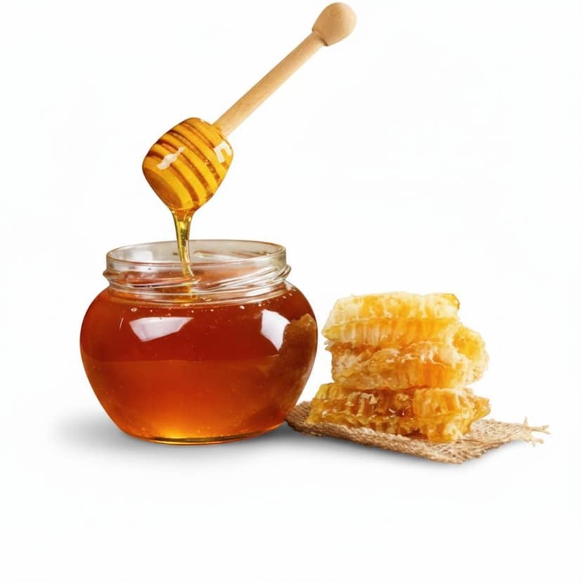 Pure Natural Honey with Dipper - 1 kg - One glass jar with honey dipper view 3