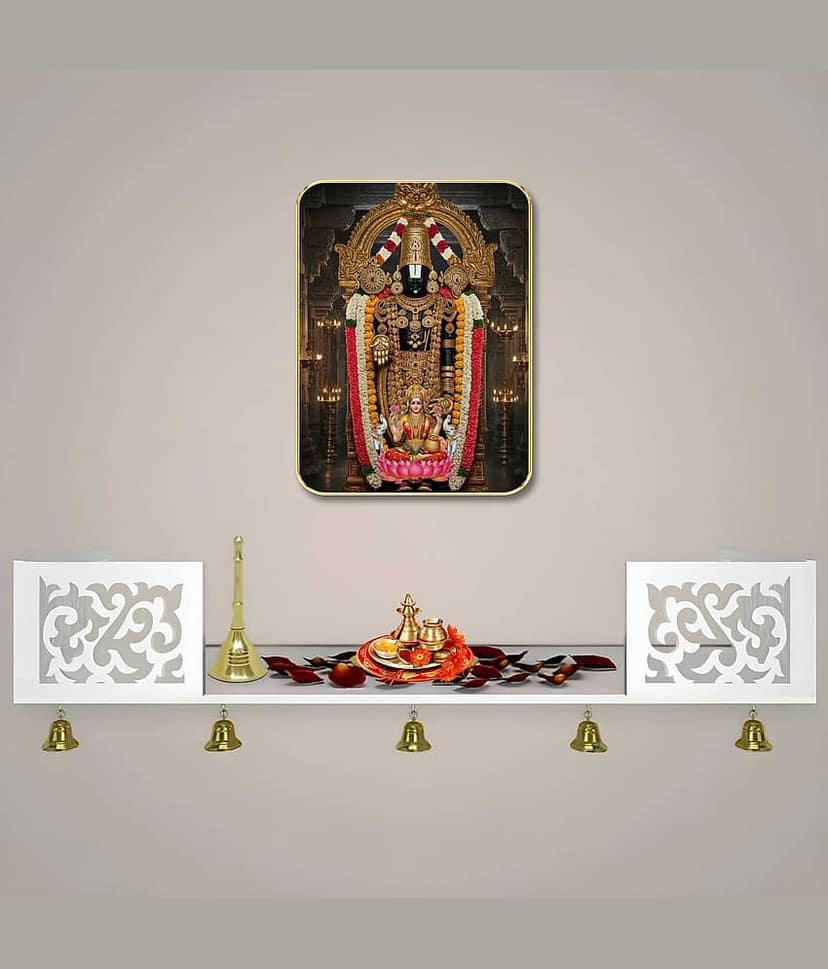 Livin'luxe Lord Venkateswara Balaji MDF Wall Art with Table Top Stand & Wall Hanging Hole view 2