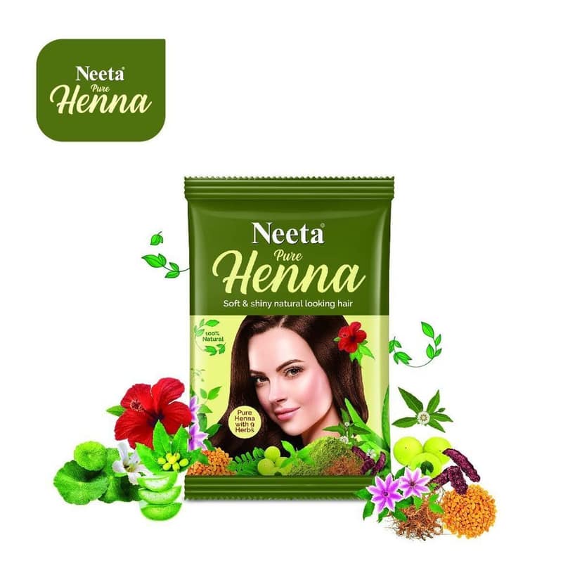 Neeta Pure Henna Powder for Hair with 9 Natural Herbs 150g Pack of 3, 100% Natural Henna Mehndi for Natural Looking Hair view 4