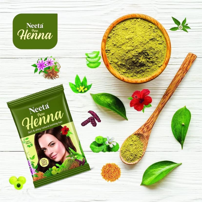 Neeta Pure Henna Powder for Hair with 9 Natural Herbs 150g Pack of 3, 100% Natural Henna Mehndi for Natural Looking Hair view 6