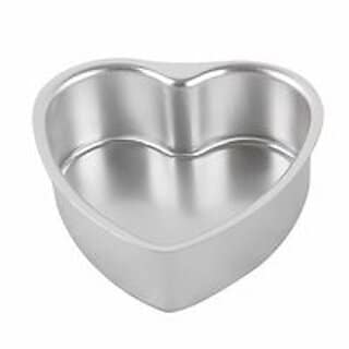 Aluminium Heart Shape Cake Baking Mould for Oven Convection - Silver