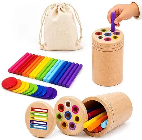 Kidology Montessori Wooden Color Sorting Toy for Toddlers, 3+ Years view 2