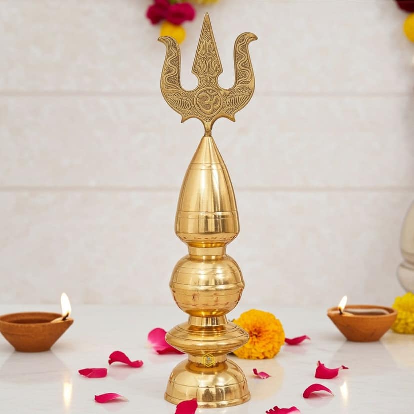 Brass Kalash Trishul 21 Inch (ZMAS394 N)