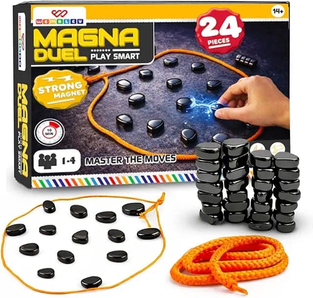 Wembley Sizzle Magnet Game for Boys & Girls|Strategy Board Game for Adults Family|Classic Birthday Gift Night Game for Teens 15+ Years 2–4 Players|Travel-Friendly Magnetic Attraction Toys view 3