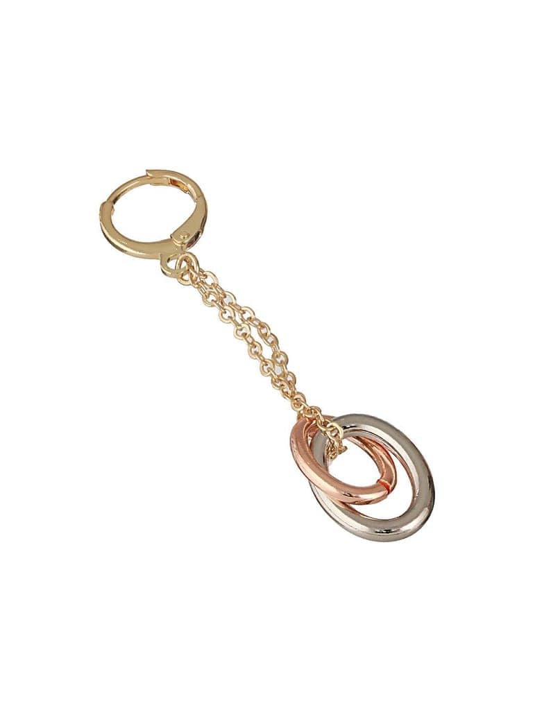 Anti-Tarnish Rose Gold Plated Concentric Chain Drop earrings view 7