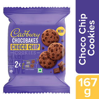 Cadbury Chocobakes Choco Chip Cookies - Delicious Treat, 167 G