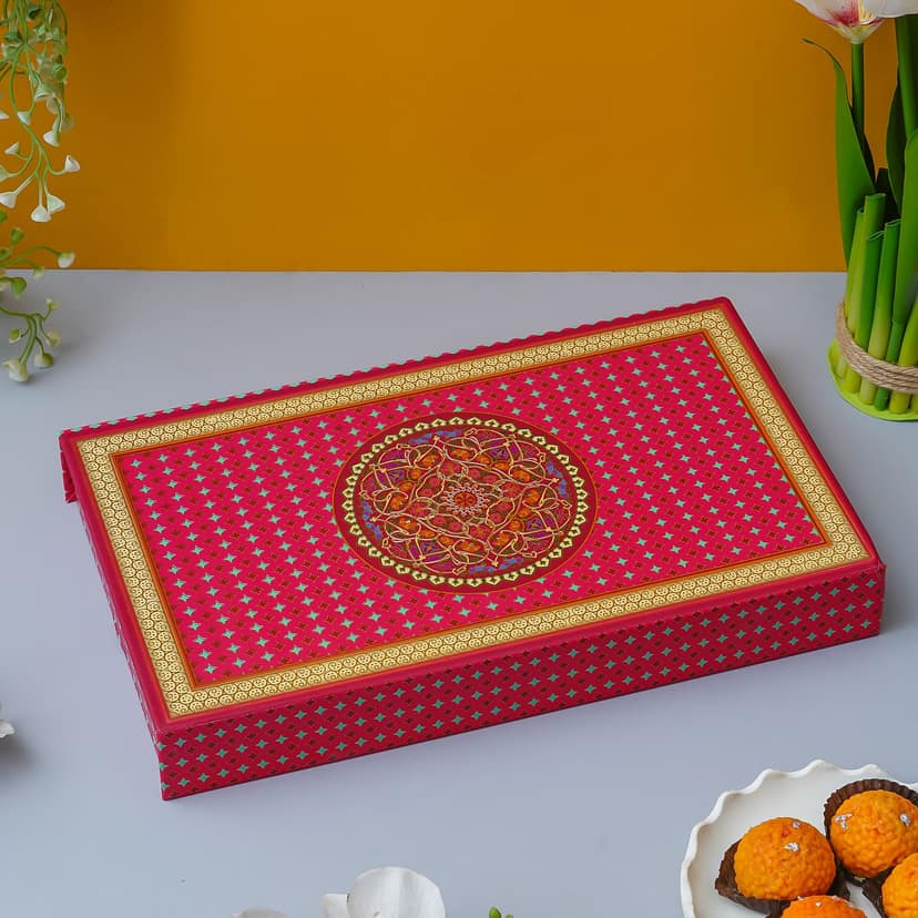 Signature Rakhi Gift Hamper Family Combo (Almond+Cashew+Roli Moli set+4 Rakhis+Greeting Card) view 6
