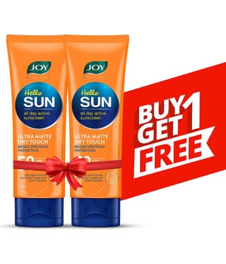 Joy Sunscreen Spf 50 Hello Sun Ultra Matte Dry Touch, 100ml, (Pack of 2), Buy 1 & Get 1 Free
