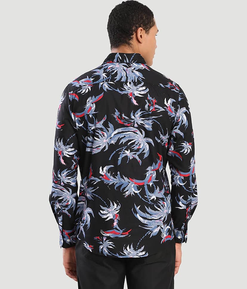 IVOC 100% Cotton Regular Fit Printed Full Sleeves Men's Casual Shirt - Black ( Pack of 1 ) view 5
