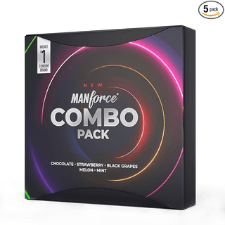 MANFORCE Combo Pack Chocolate Strawberry Coffee Black Grapes Melon Condom (20 Sheets)