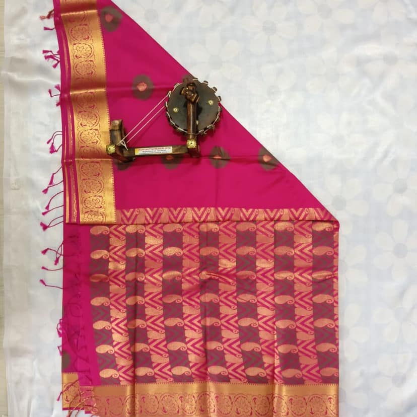 Silk Cottton Saree with Blouse view 2