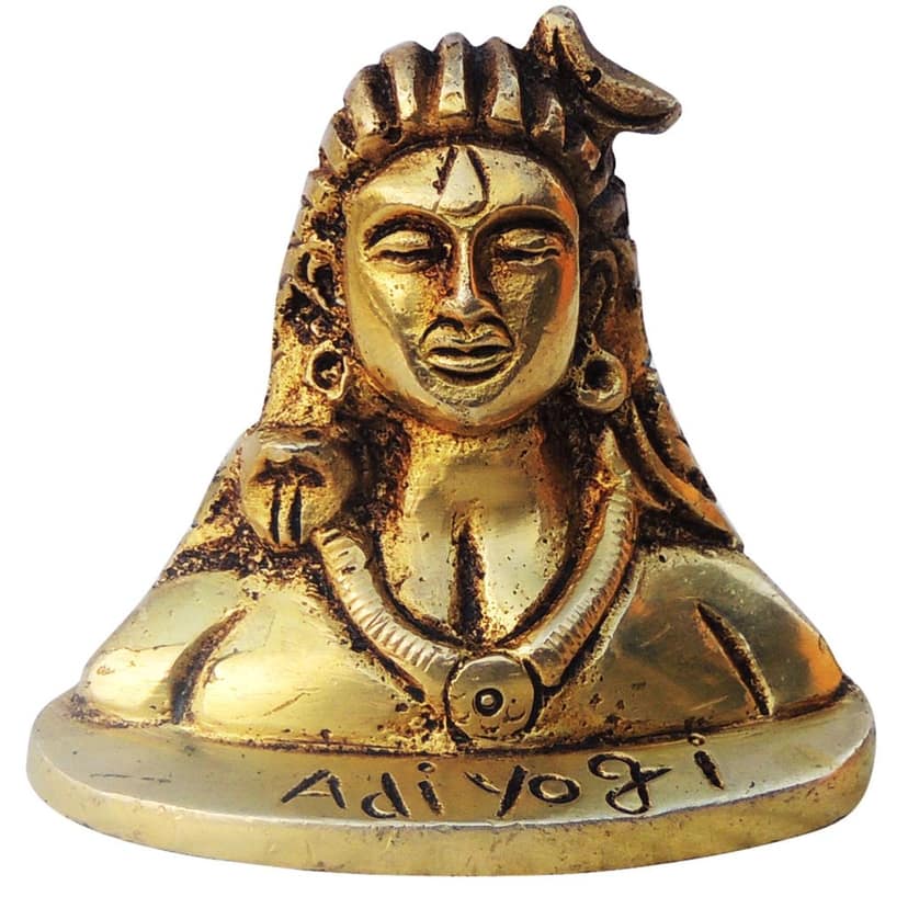 Brass Adiyogi Decorative Statue | Spiritual Home Decor, Height : 2.2 Inch (BSMAS1400 B) view 2