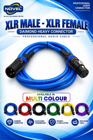 NOVEL XLR MALE - XLR FEMALE DIAMOND CONNECTOR HEAVY CABLE 15 YARD