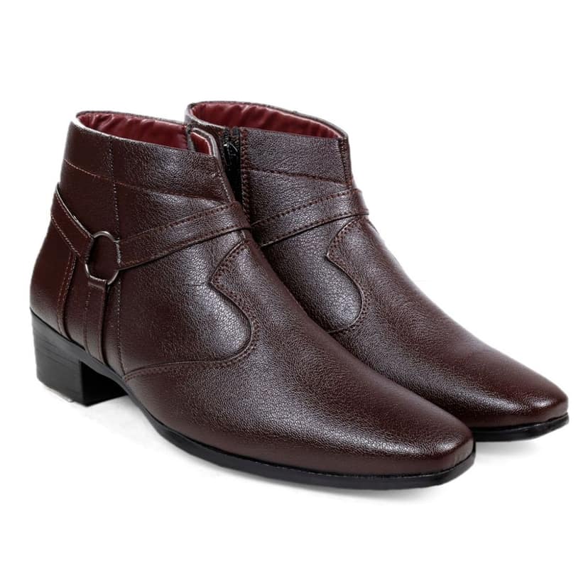 BXXY Men's New Height Increasing with Strapped Zipper and Buckle Boots for All Occassions and All Seasons view 4