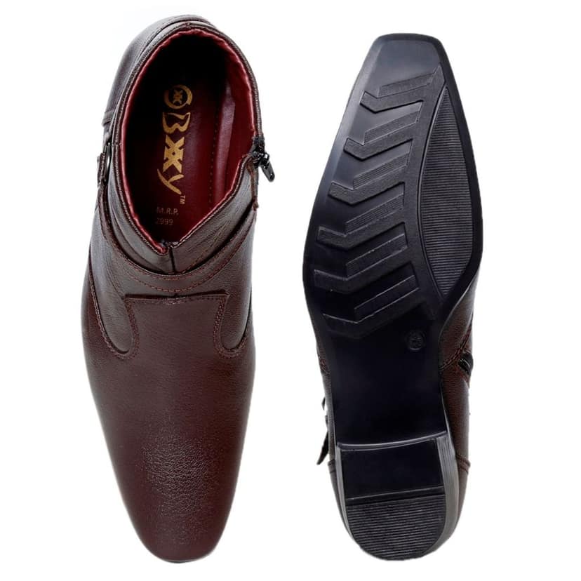 BXXY Men's New Height Increasing with Strapped Zipper and Buckle Boots for All Occassions and All Seasons view 6