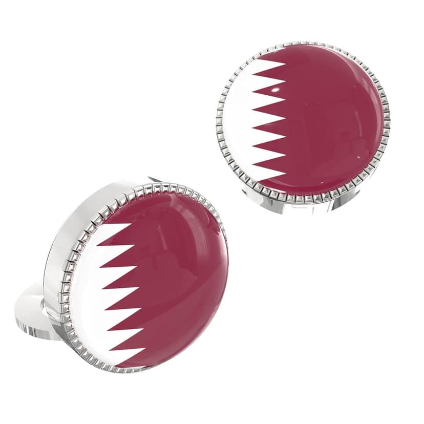 The Smart Buttons - Shirt Button Cover Cufflinks for Men - Qatar Flag Style view 2