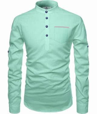Apektra Grey Cotton Men's Shirt Style Kurta ( Pack of 1 )