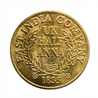 UK Half Anna 1835 Ram, Sita, Laxman & Hanuman India Gold-plated Coin Collection view 2