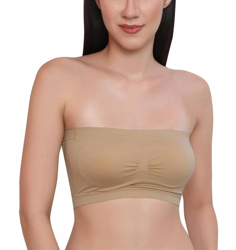 Chintels Women's Girl's Spandex Removable Padded & Non Wired Seamless Tube Bra Pack of 1 view 8