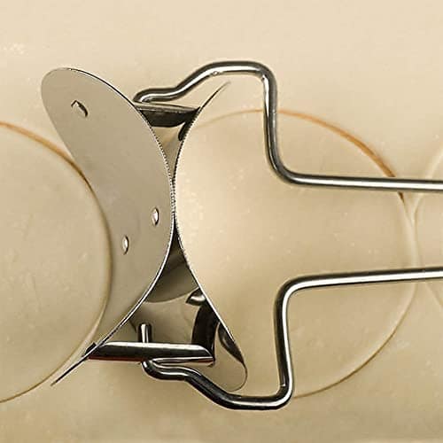 2-in-1 Manual Stainless Steel Puri Cutter | Roller Machine with Handle | Dumpling Maker for Momos, Gujiya, Pastry & Dough | Press Tool for Home Kitchen Baking view 2